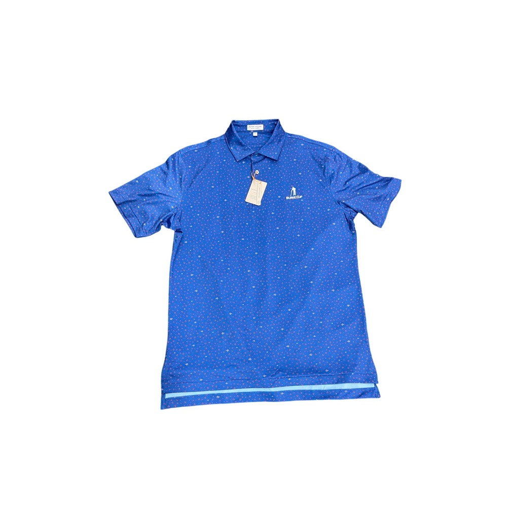 Peter‎ Millar Mens Burke Cup Golf Polo Blue Summer Comfort MS23EK14S Starboard M